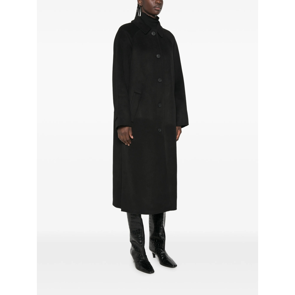 Raglan-Sleeve Button- Down Coat