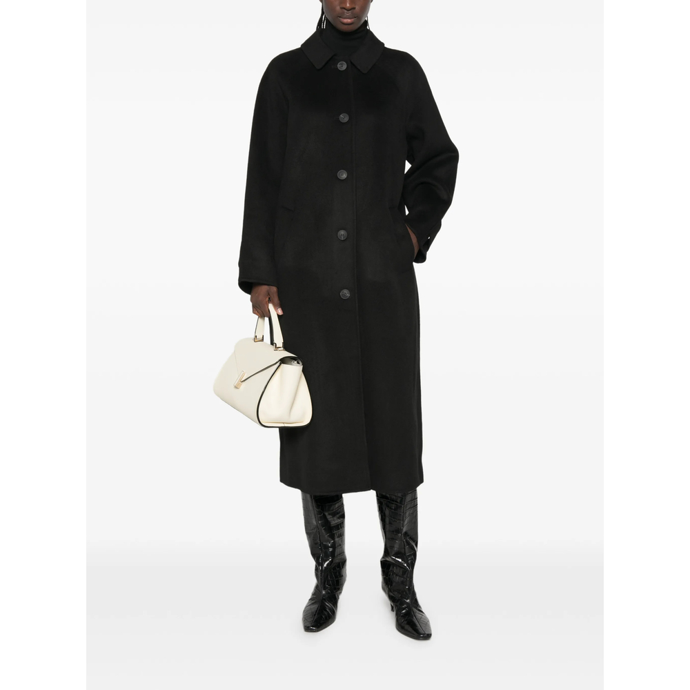 Raglan-Sleeve Button- Down Coat