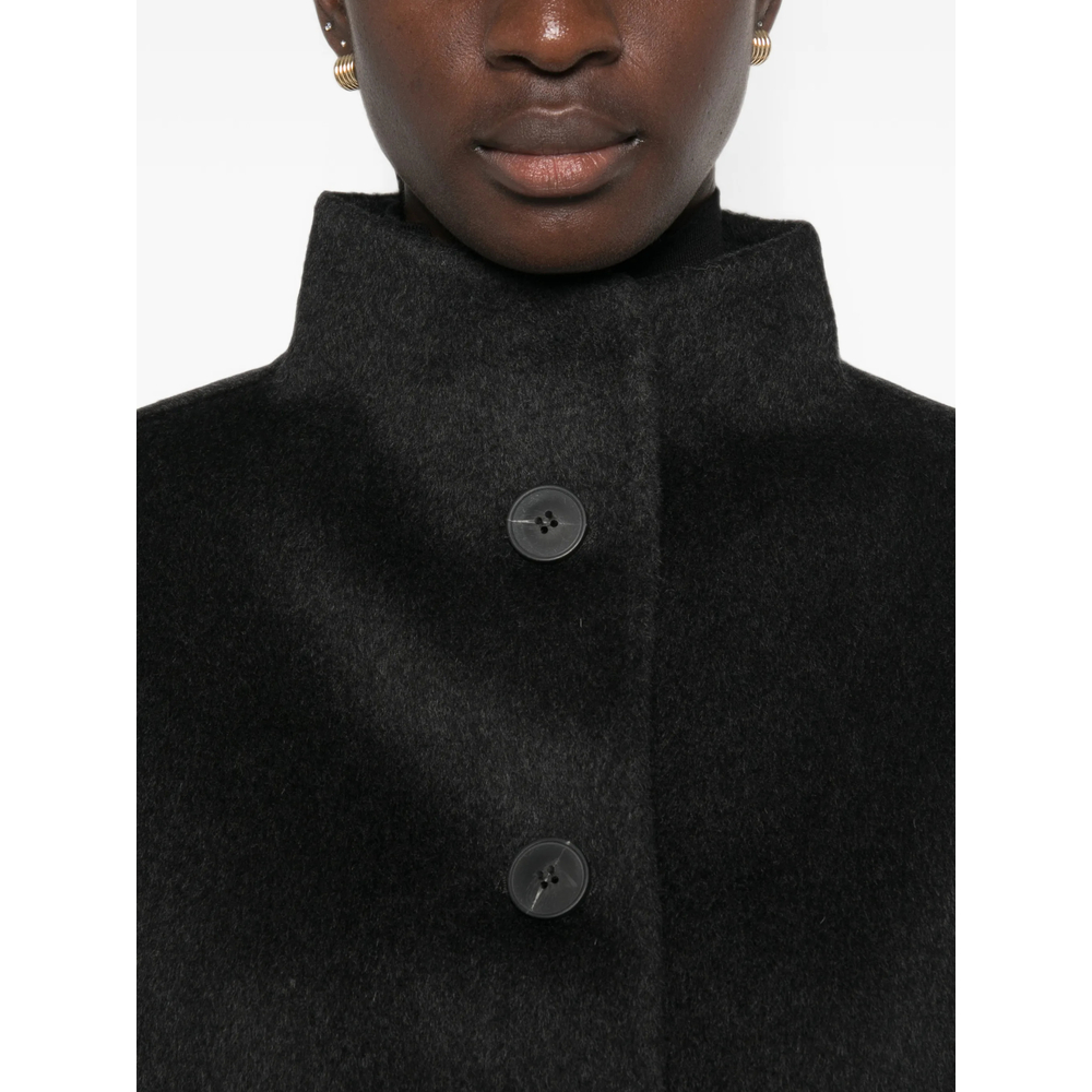High-Neck Patch-Pocket Coat