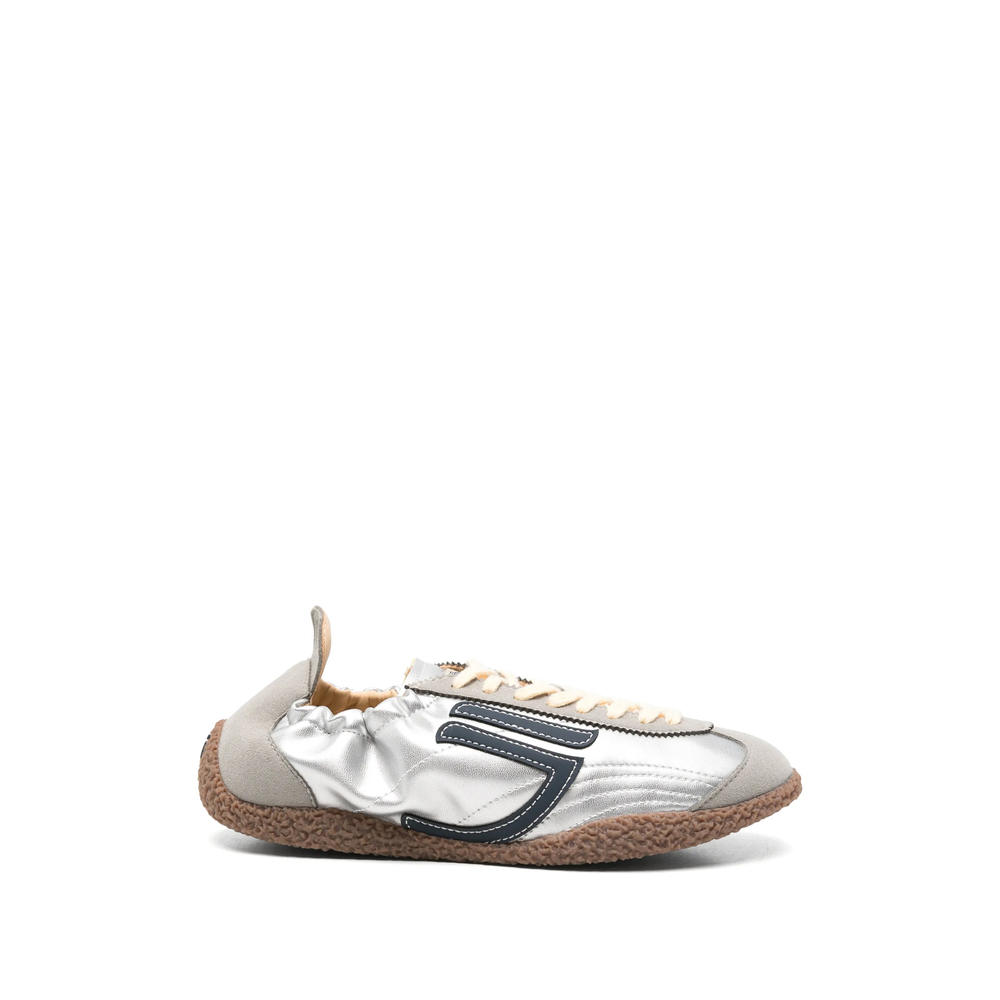 Metallic-Effect Logo-Patch Sneakers