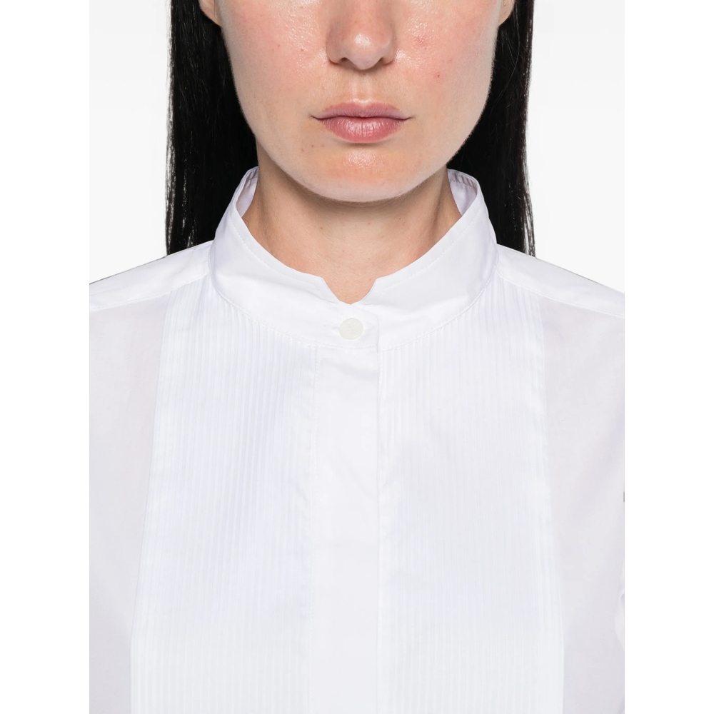Bib-Front Band-Collar Shirt
