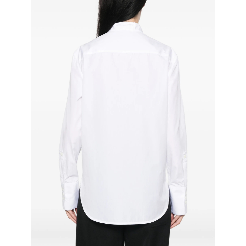Bib-Front Band-Collar Shirt