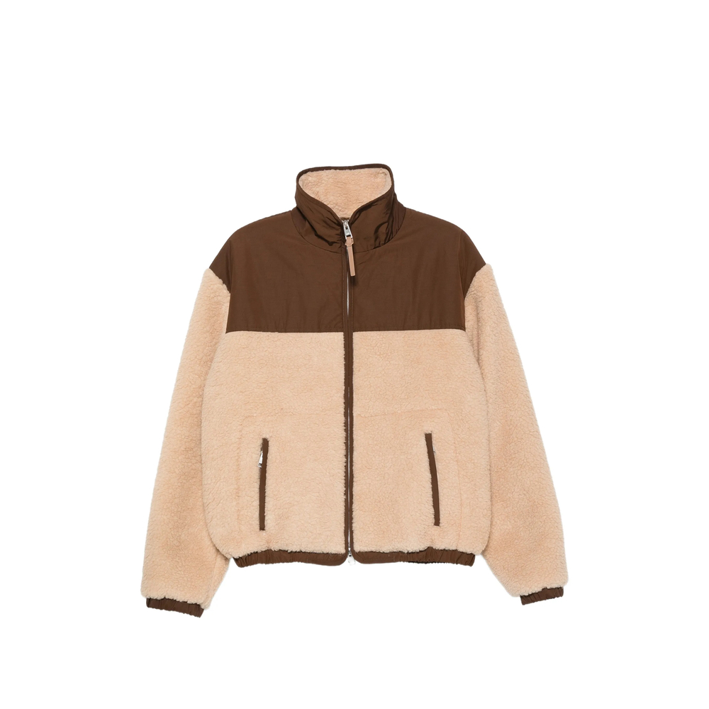 Ami Paris Fleece-texture Panelled Jacket
