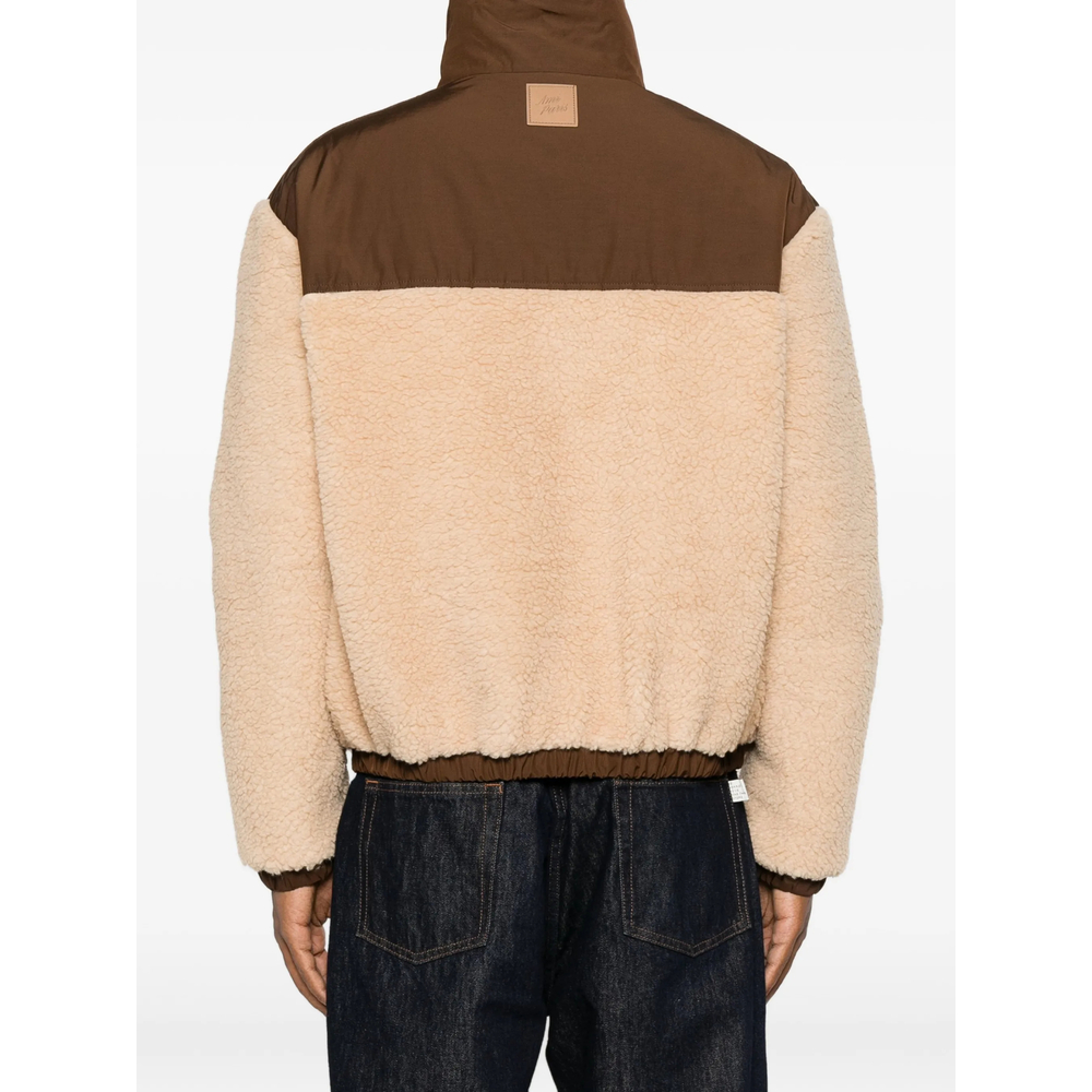 Fleece-Texture Panelled Jacket
