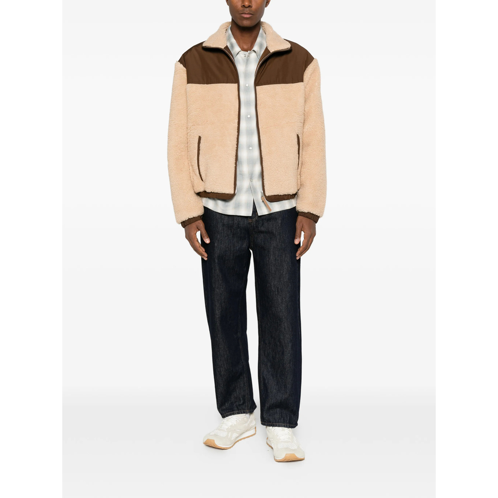 Fleece-Texture Panelled Jacket