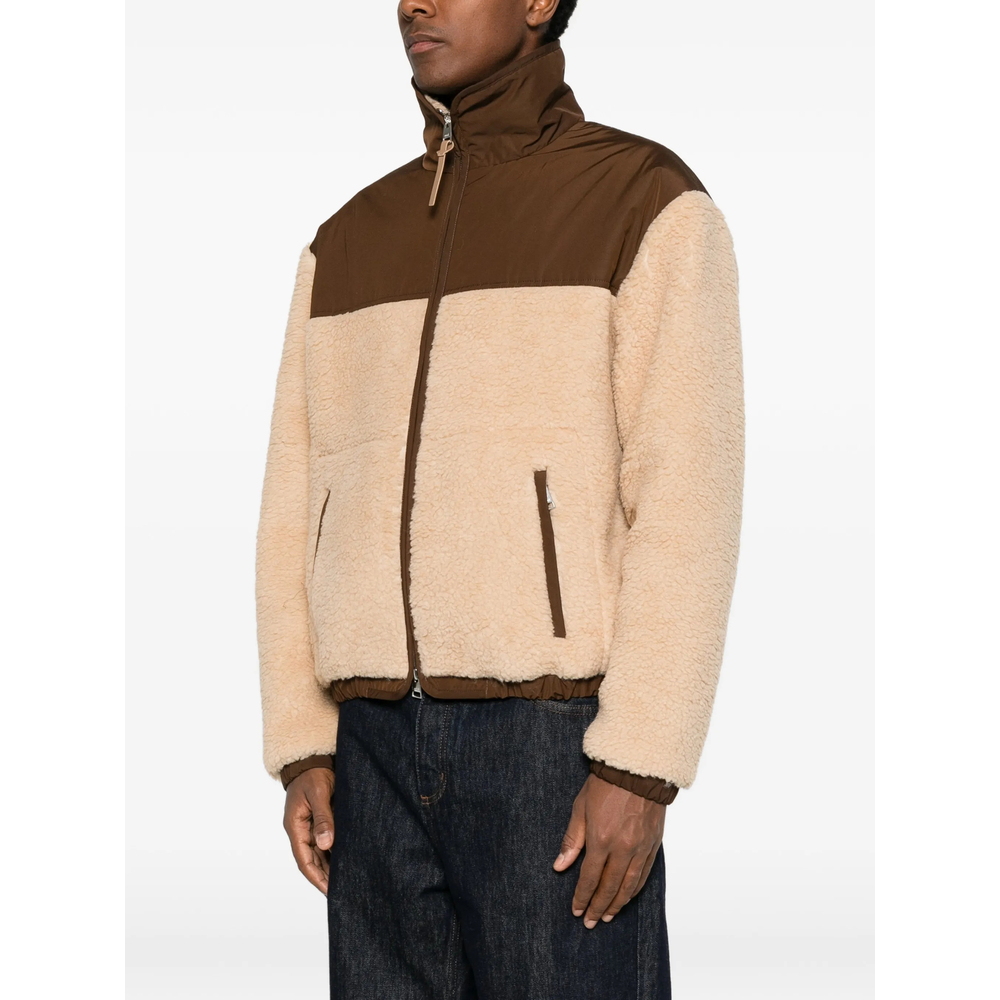 Fleece-Texture Panelled Jacket