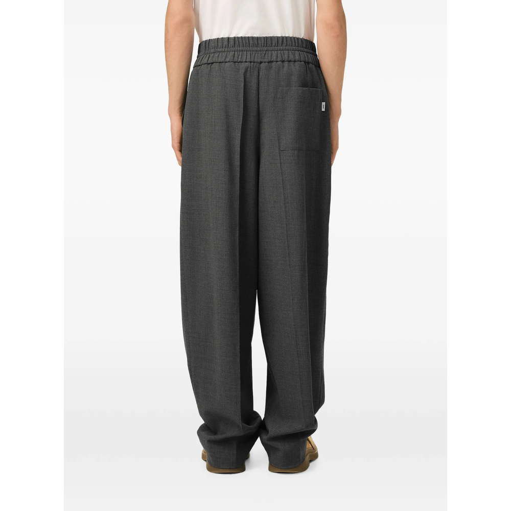 Grey Elasticated-Waist Wool