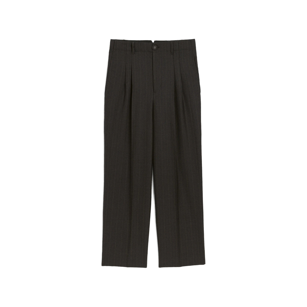 Ami Paris High-waisted Carrot-fit Striped Wool Trousers