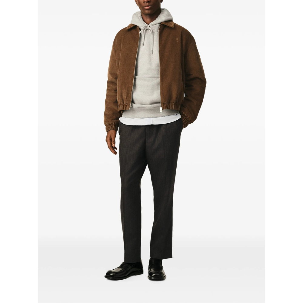 Elasticated-Waist Striped Wool