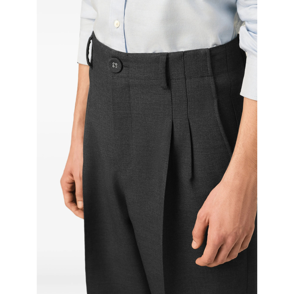 High-Waisted Carrot-Fit Wool