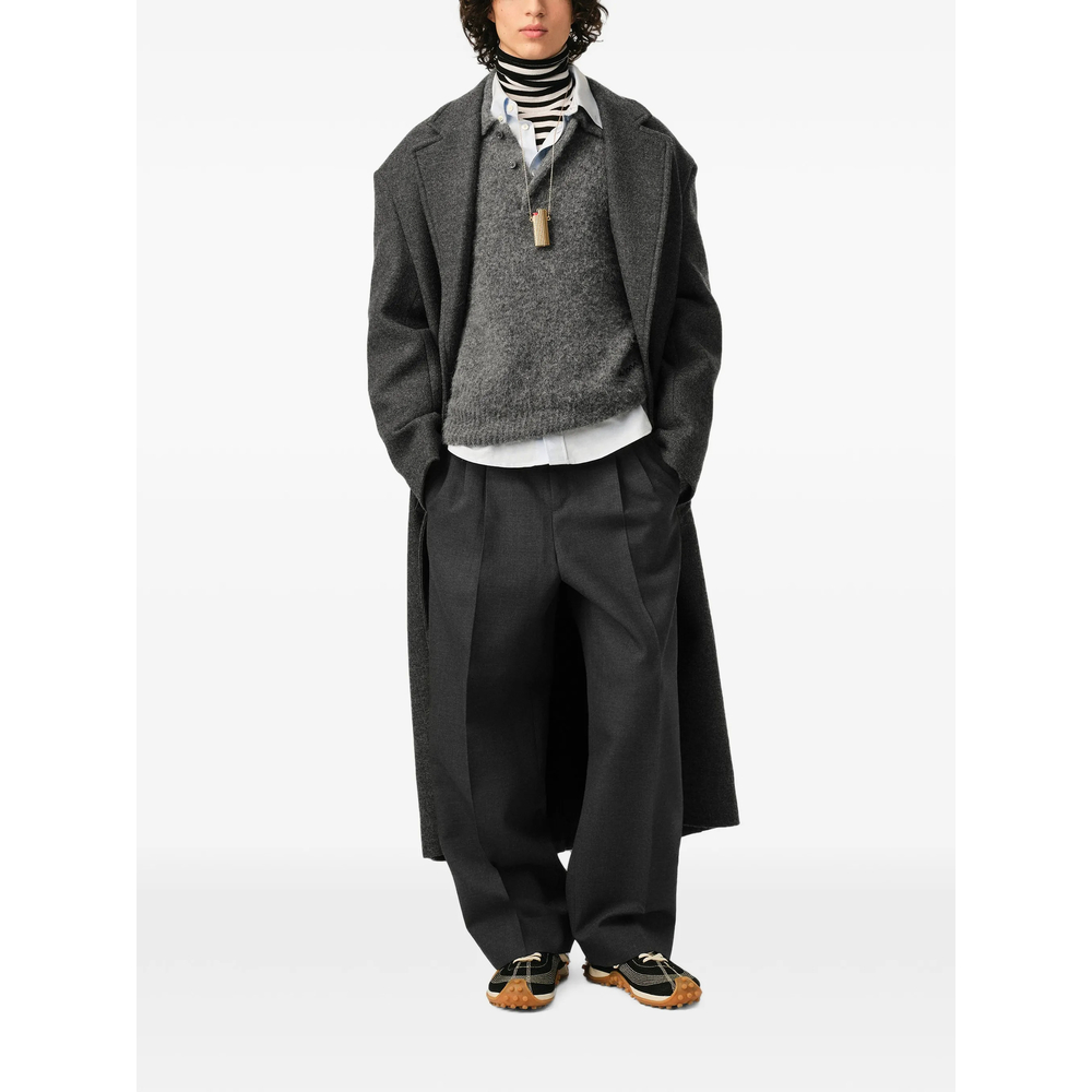 High-Waisted Carrot-Fit Wool