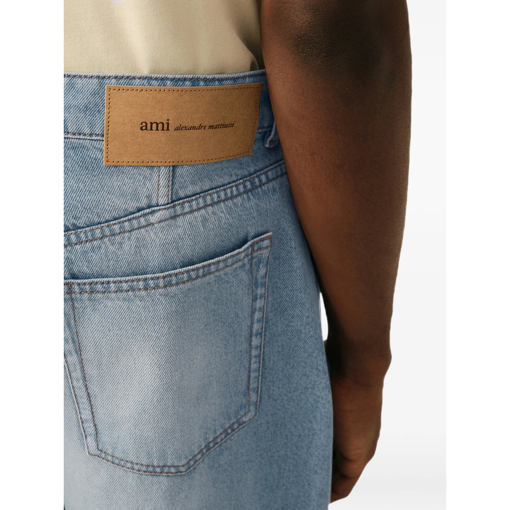 Blue Baggy-Fit Cotton Jeans