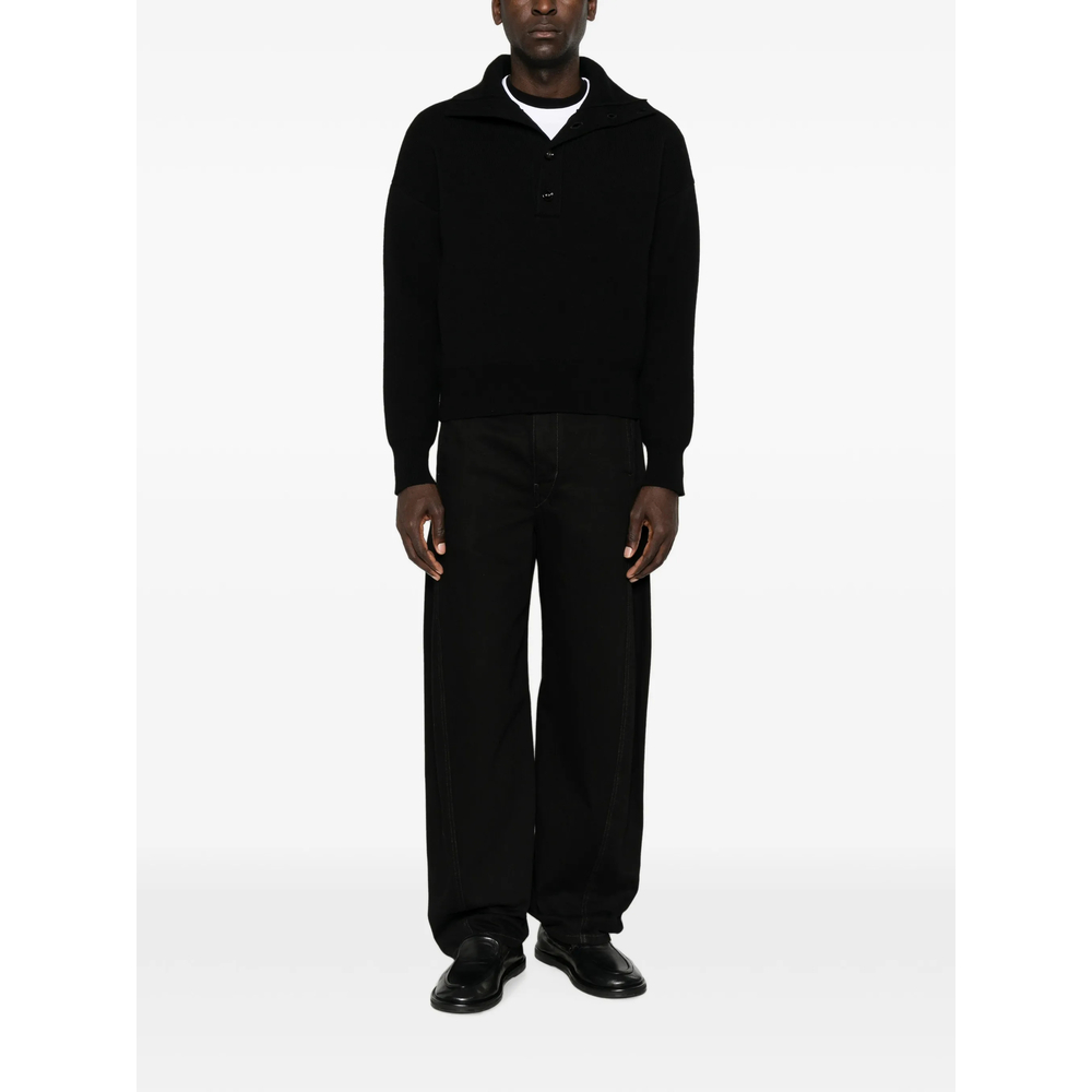 Button-Up High-Neck Jumper