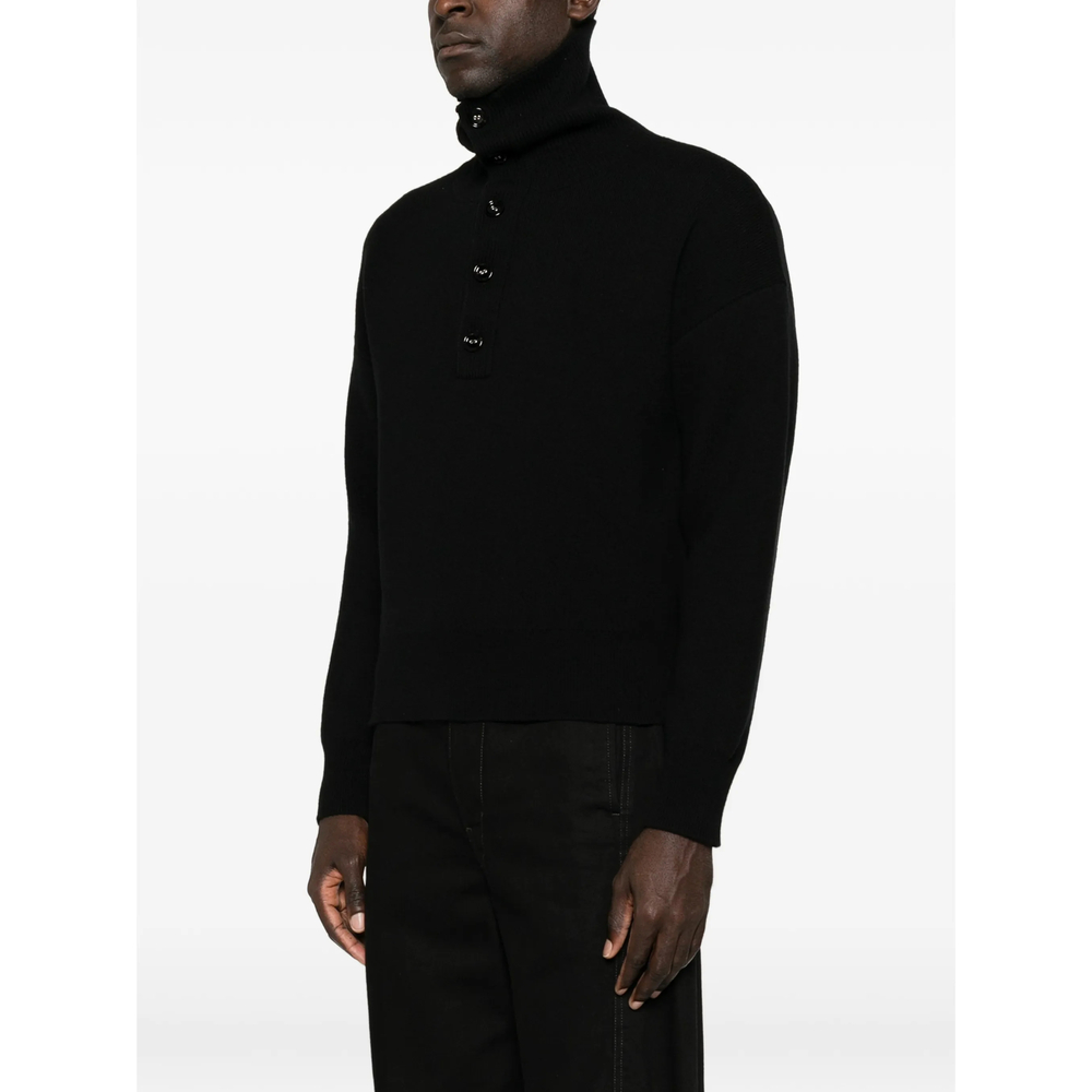 Button-Up High-Neck Jumper