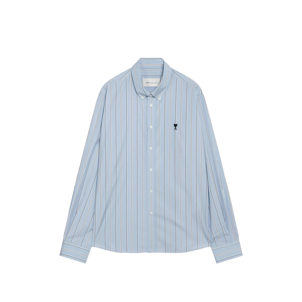 Ami Paris Ami De Coeur Vertical-stripe Shirt