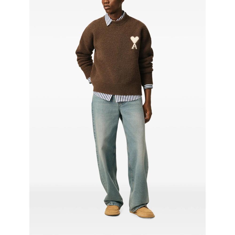 Brown Crewneck Alpaca Sweater