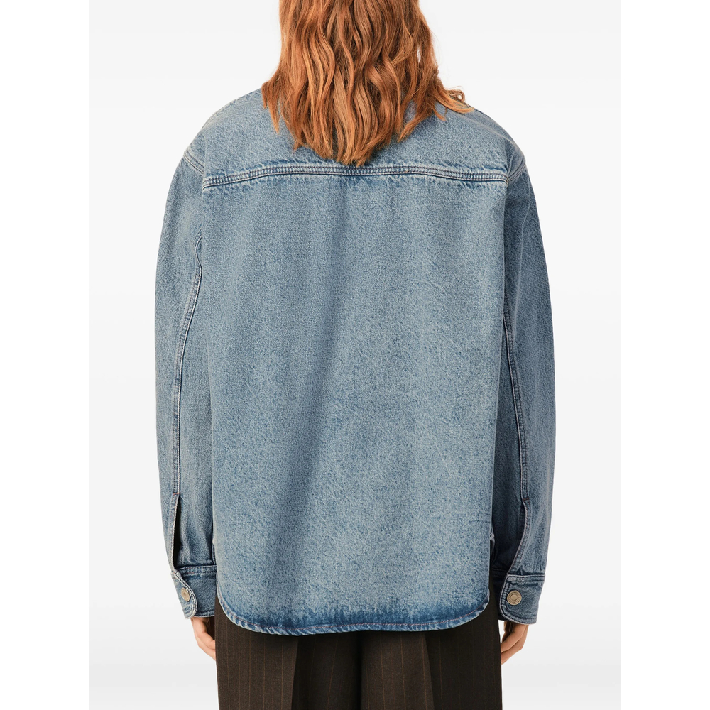 Blue Cotton Overshirt With Ami De Coeur