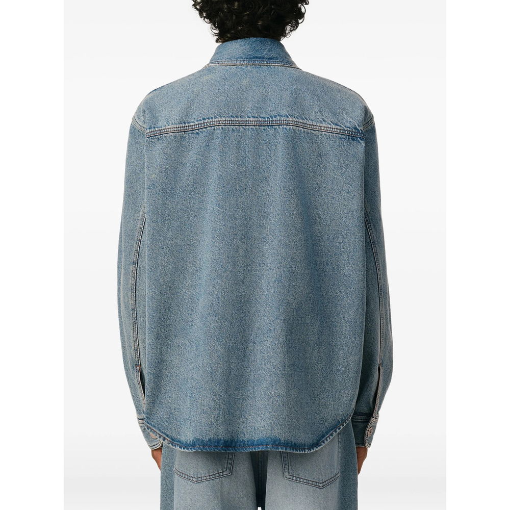 Blue Cotton Overshirt With Ami De Coeur