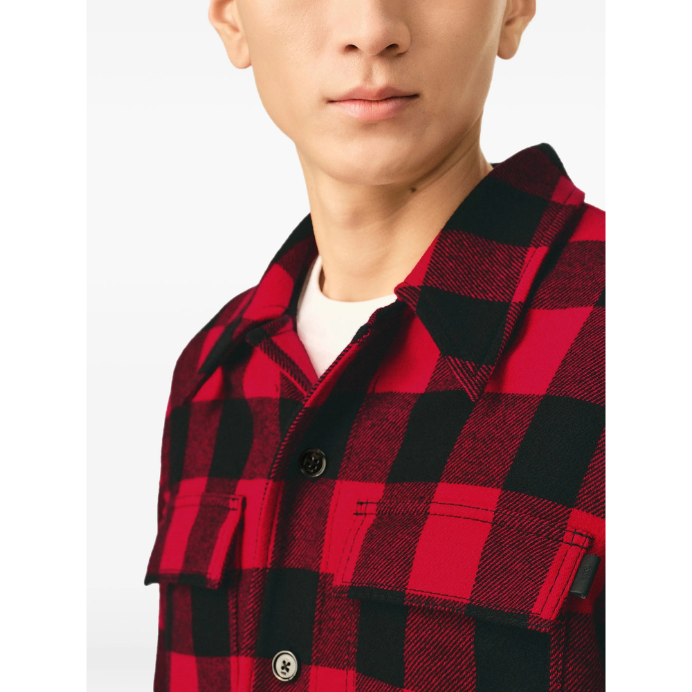 Wide Checkered Wool Overshirt