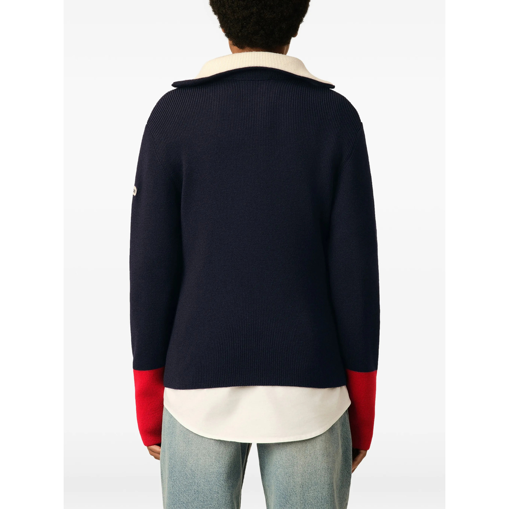 Blue Zipped-Collar Sweater