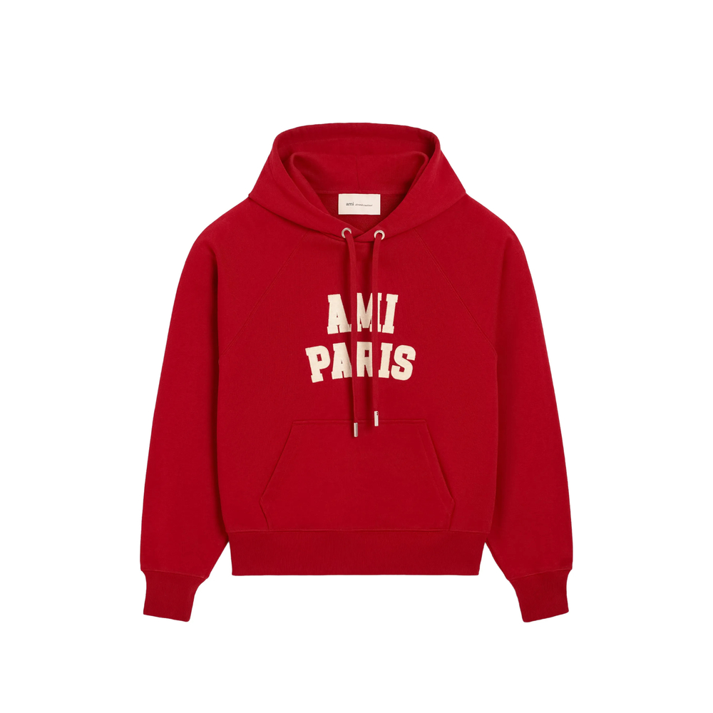 Ami Paris Logo-print Raglan-sleeve Hoodie