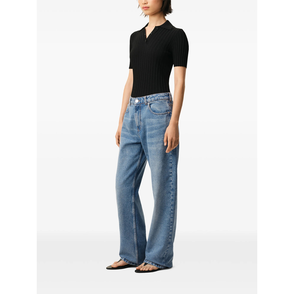 Blue Large-Fit Cotton Jeans