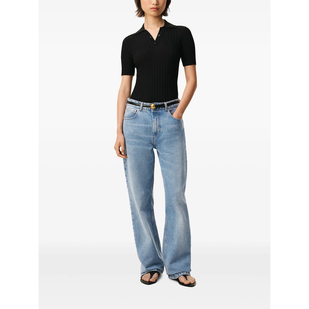 Blue Large-Fit Cotton Jeans