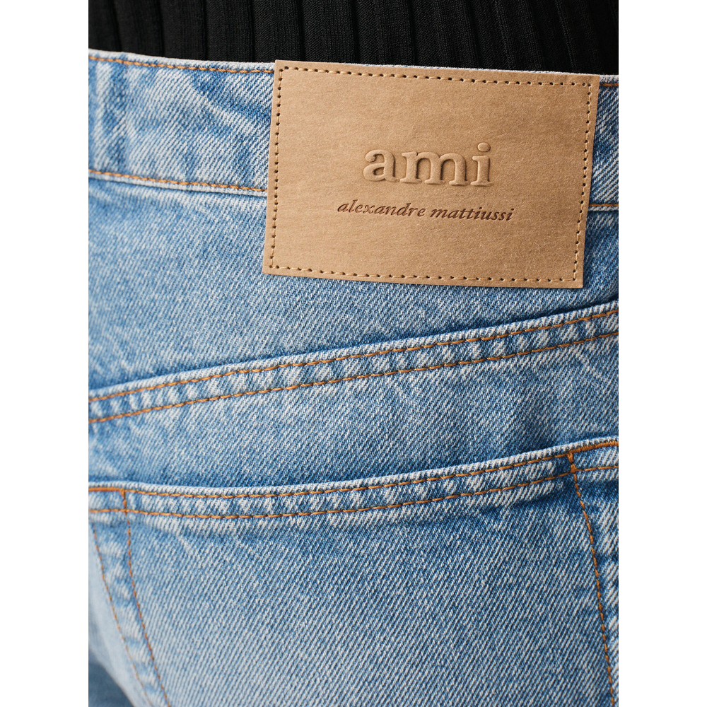 Blue Large-Fit Cotton Jeans