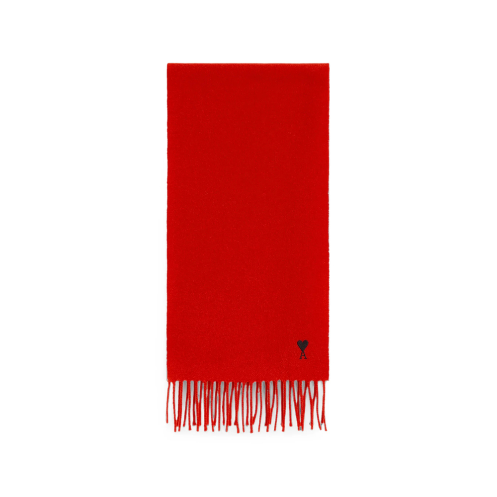 Ami Paris Wool Scarf With Ami De Coeur