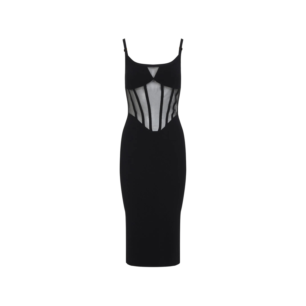 Elisabetta Franchi Sheer-panelled Knit Dress