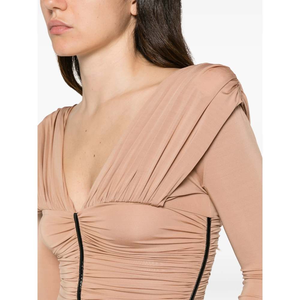 Ruched Long-Sleeve Blouse