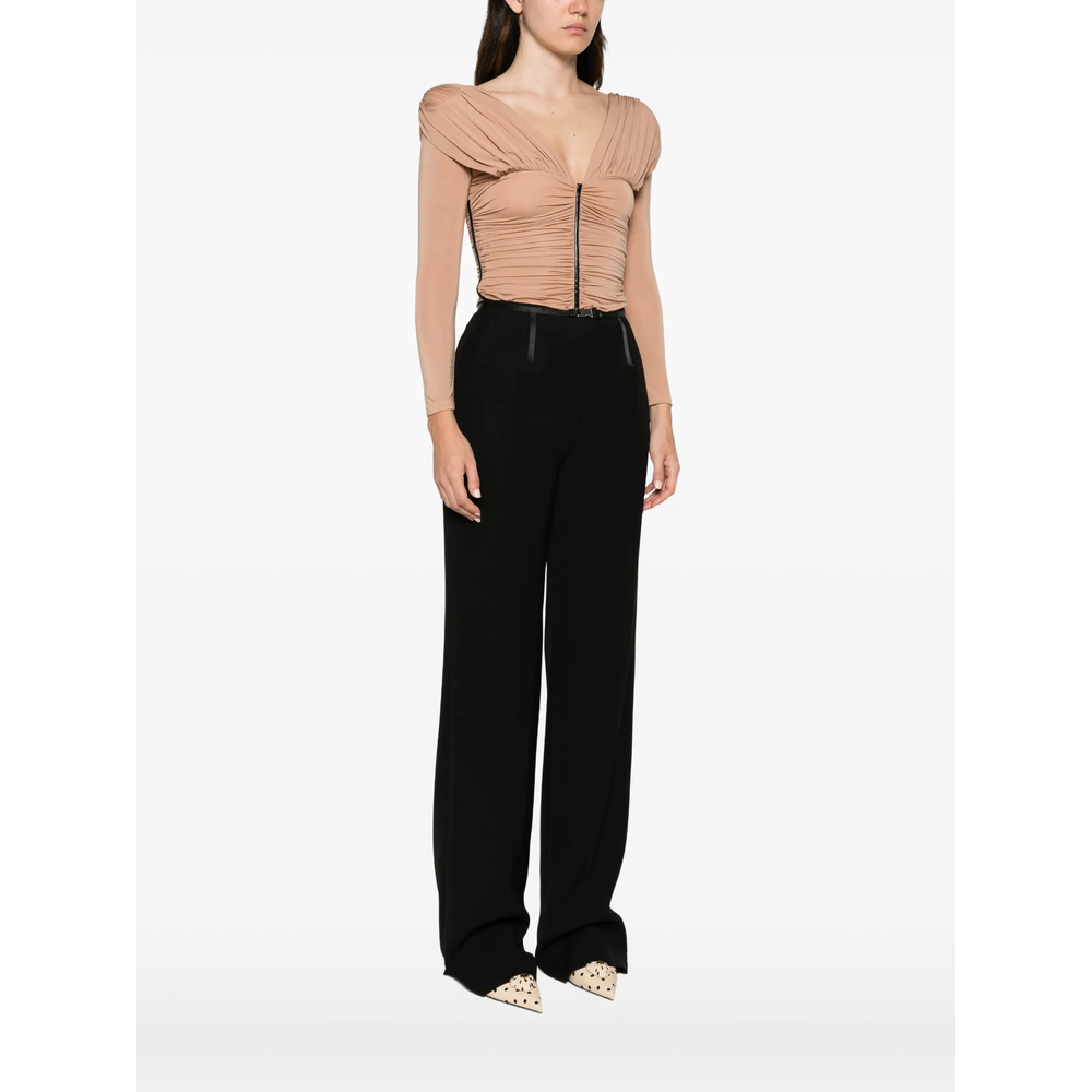 Ruched Long-Sleeve Blouse
