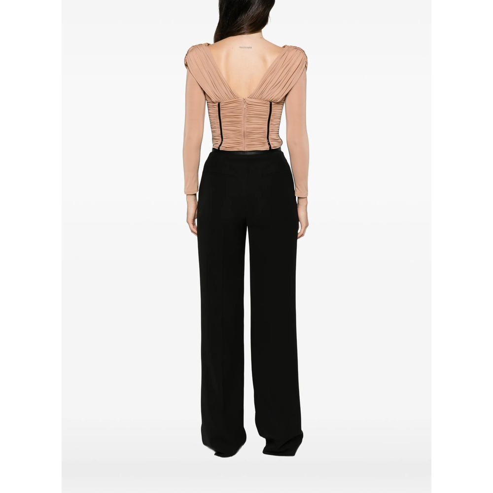 Ruched Long-Sleeve Blouse