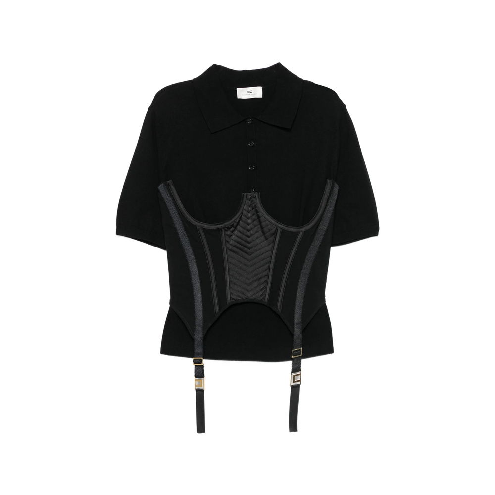 Knit Bustier-Style Polo
