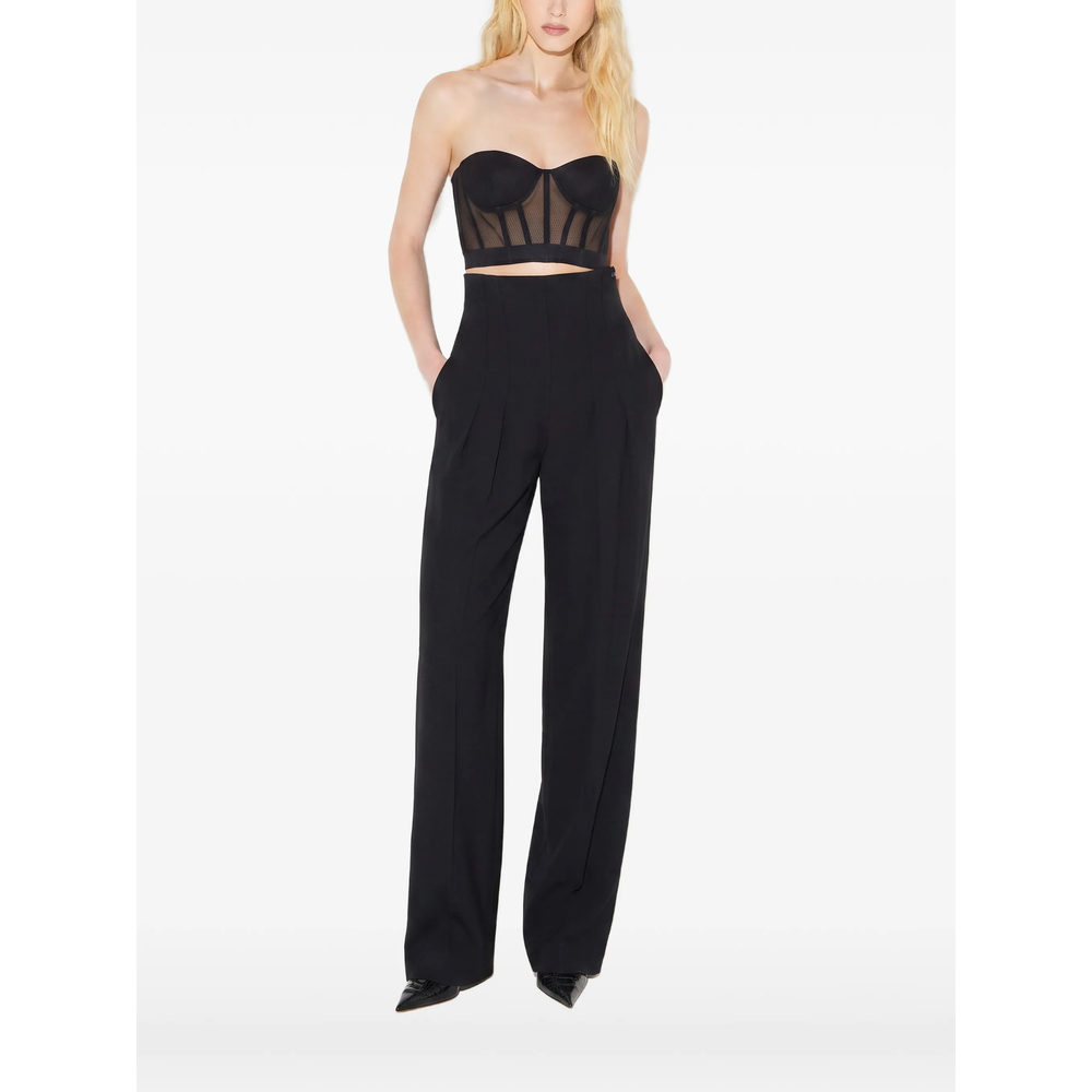 Elisabetta Franchi Mesh And Crêpe Bustier Top