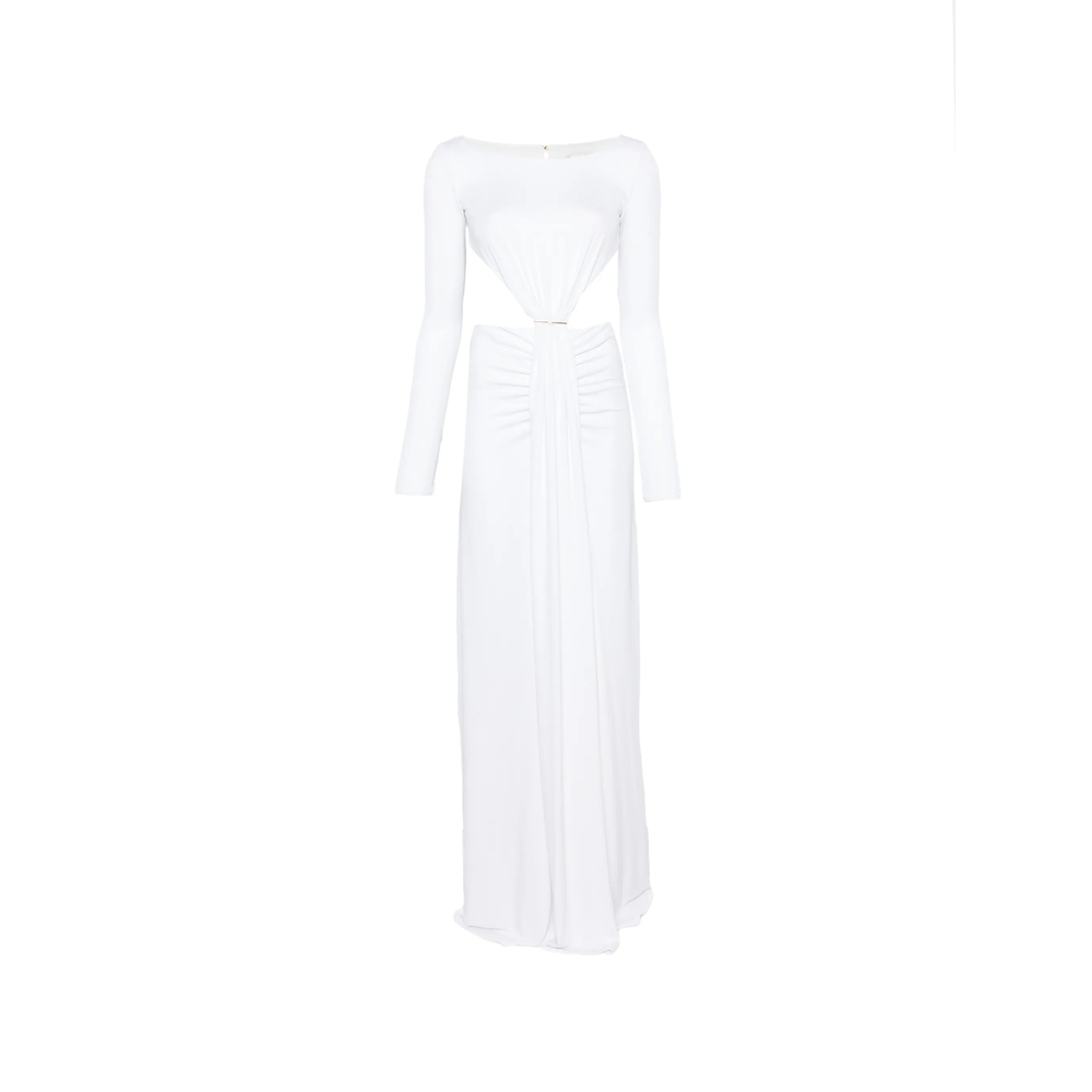 Elisabetta Franchi Cut-out Ruched Maxi Dress