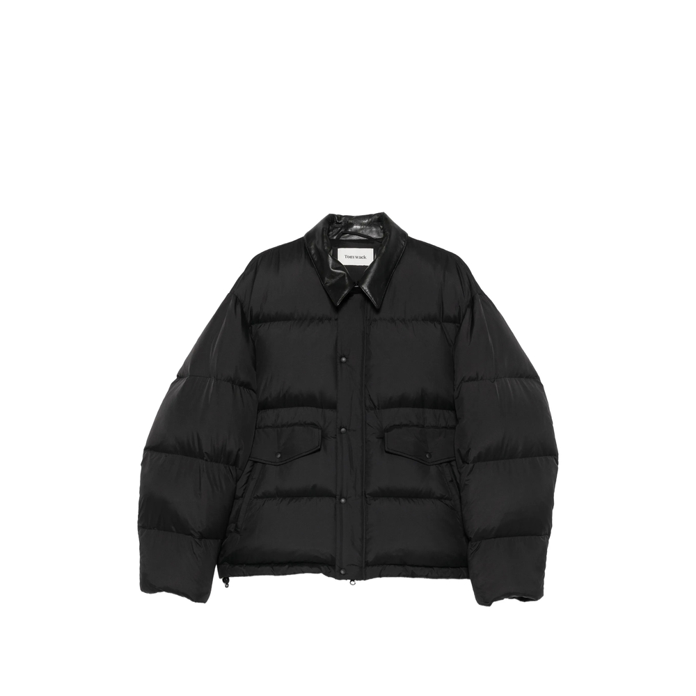 Quilted Leather-Collar Jacket