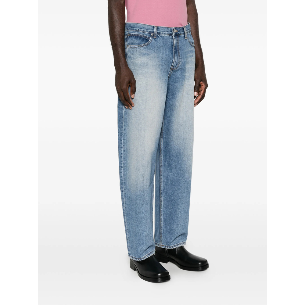Faded Straight-Leg Jeans
