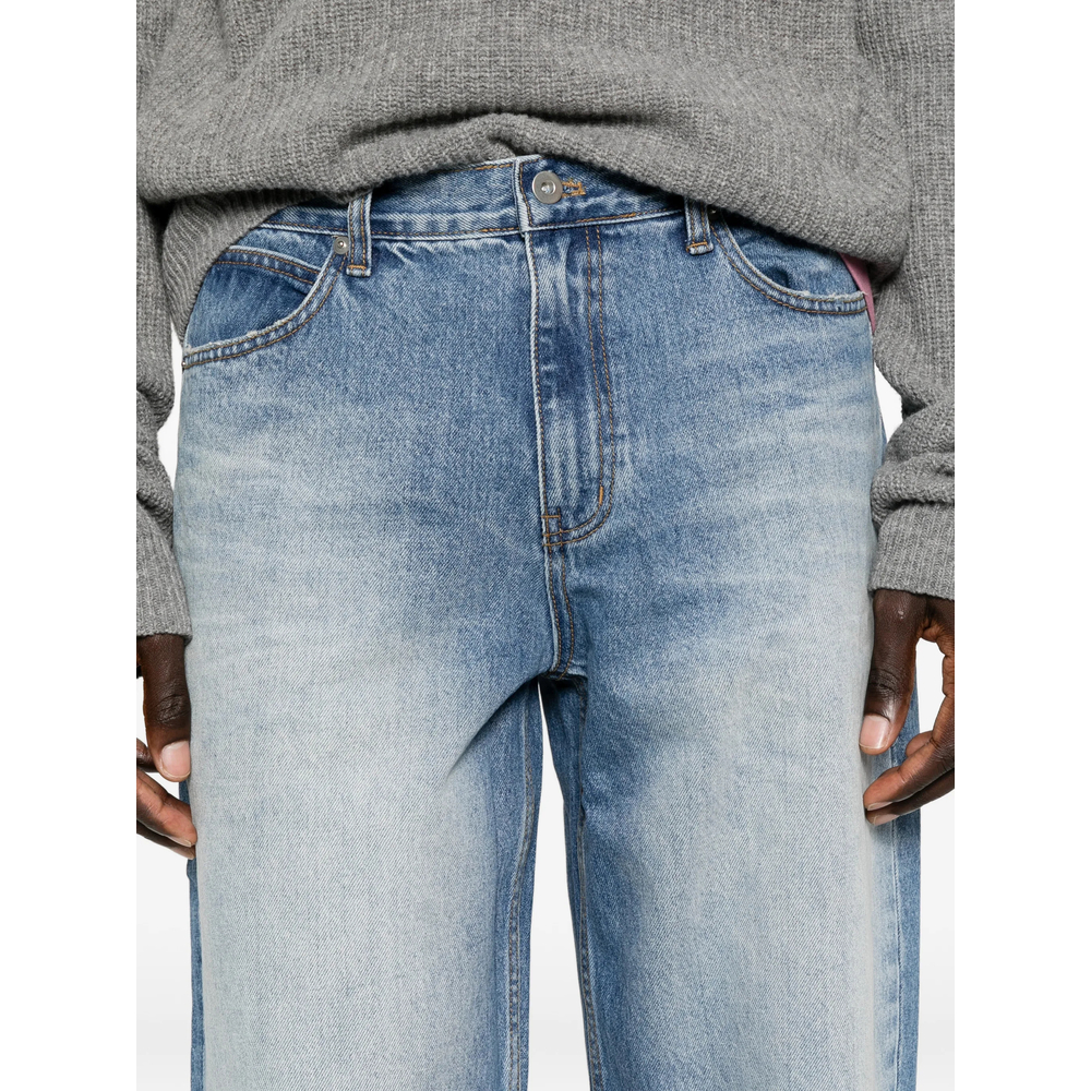Faded Straight-Leg Jeans