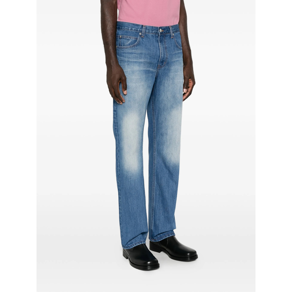 Faded Straight-Leg Jeans