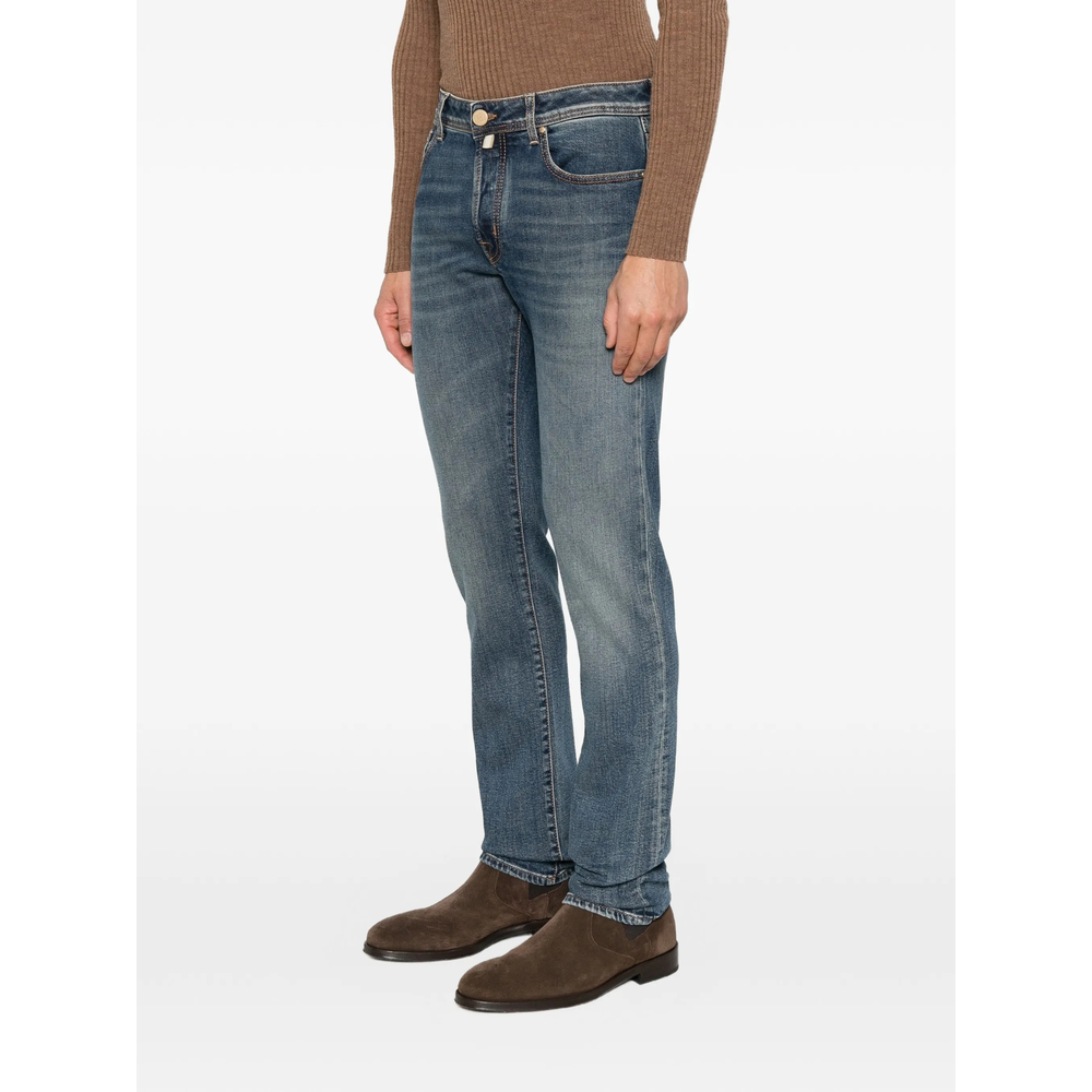 Jacob Cohën Logo-Patch Whiskered Jeans