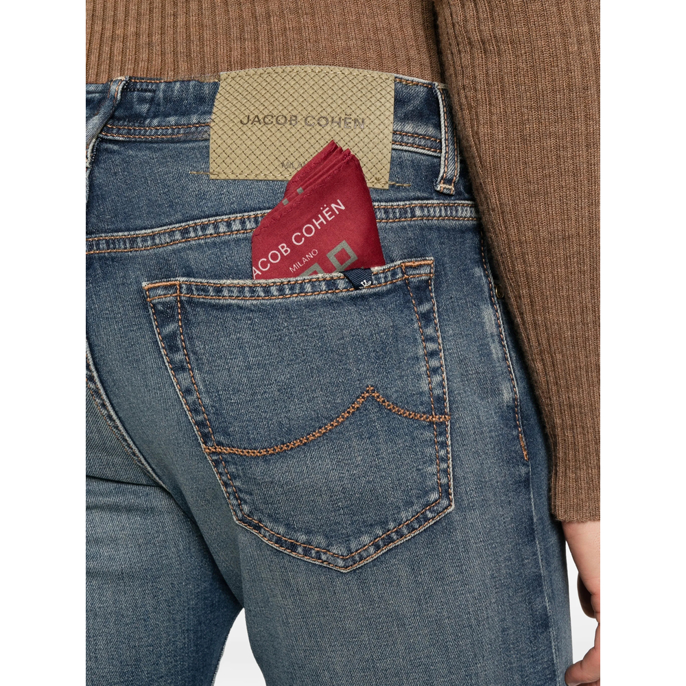 Jacob Cohën Logo-Patch Whiskered Jeans