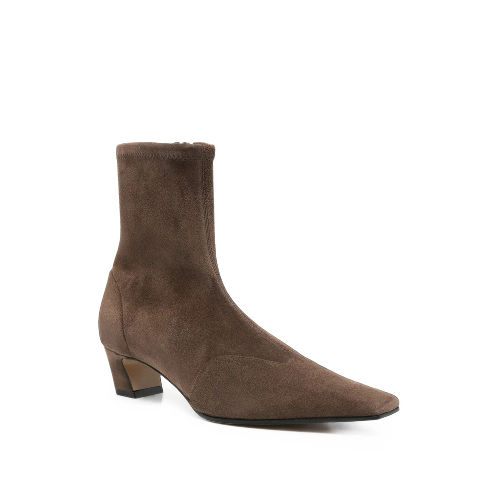 Suede Pointed-Toe Ankle Boots