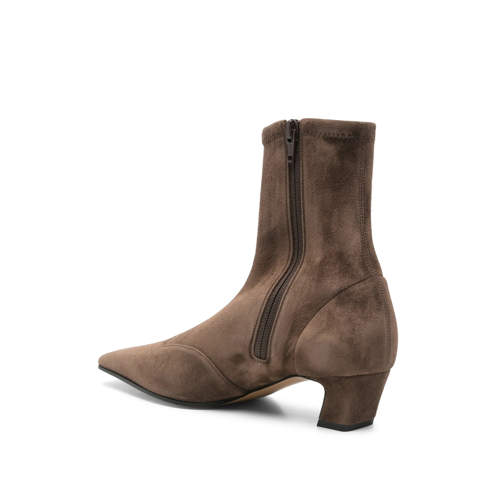 Suede Pointed-Toe Ankle Boots