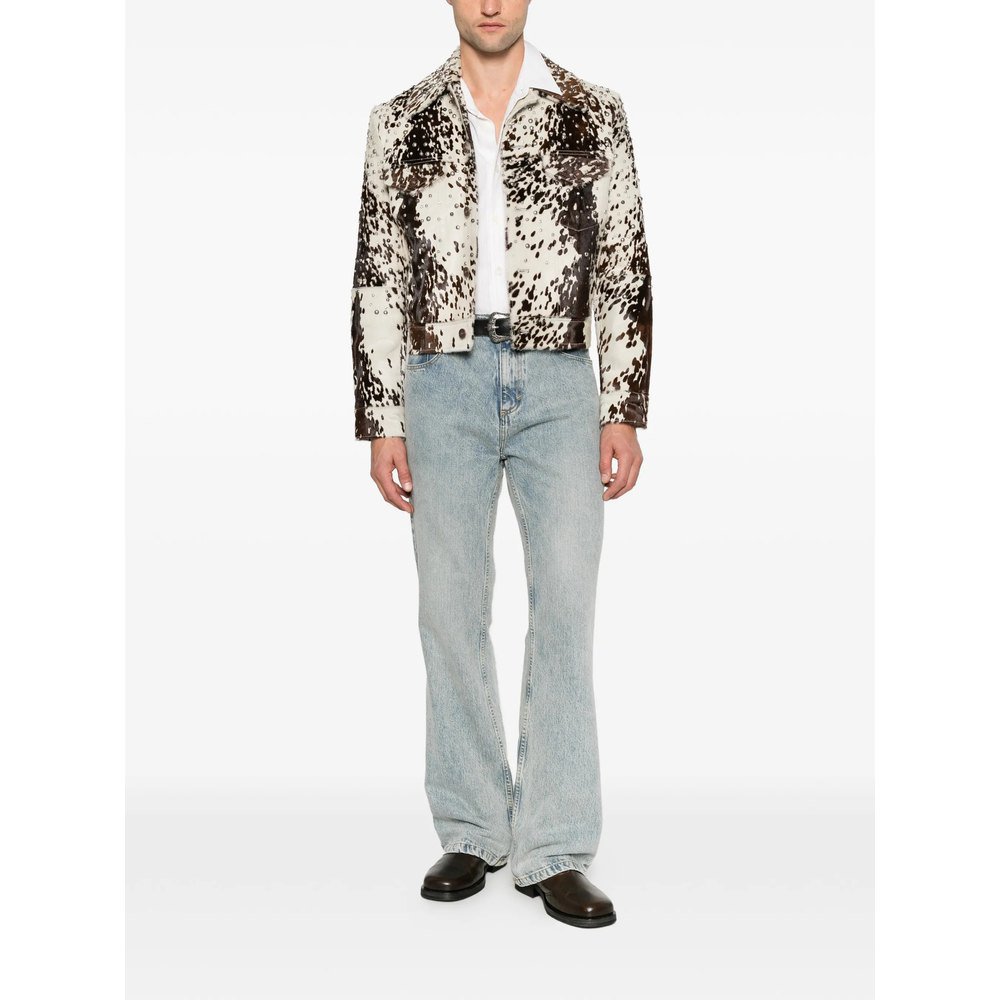 Amiri Stud-embellished Cow-print Jacket