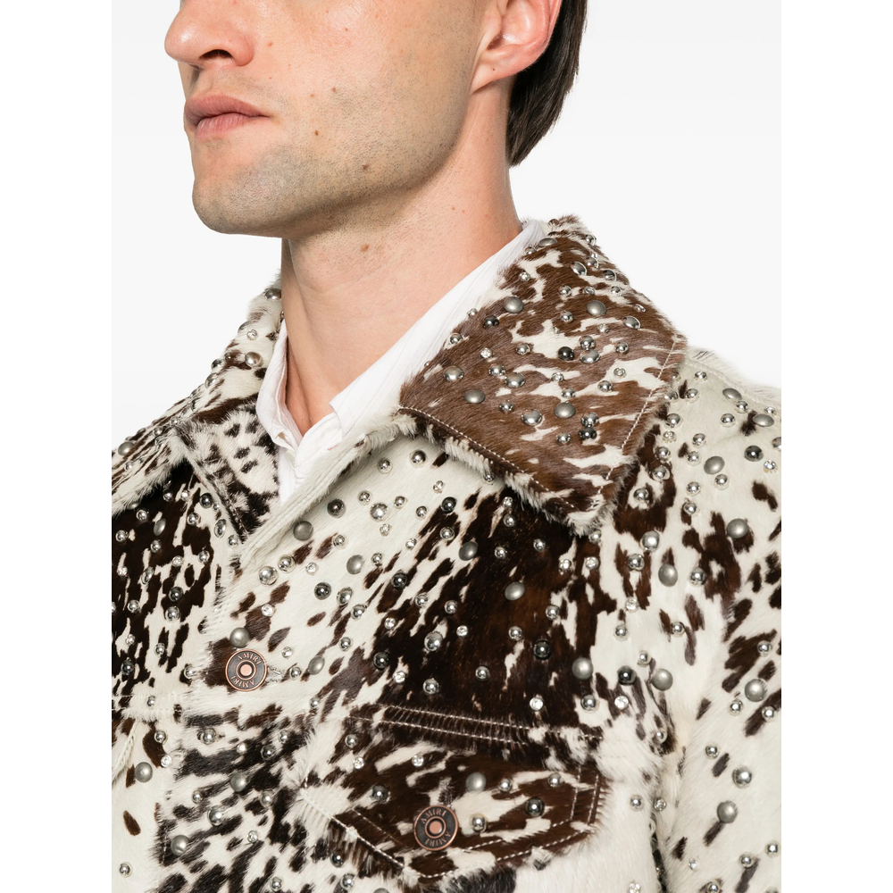 Cowhide Embellished Trucker Jacket