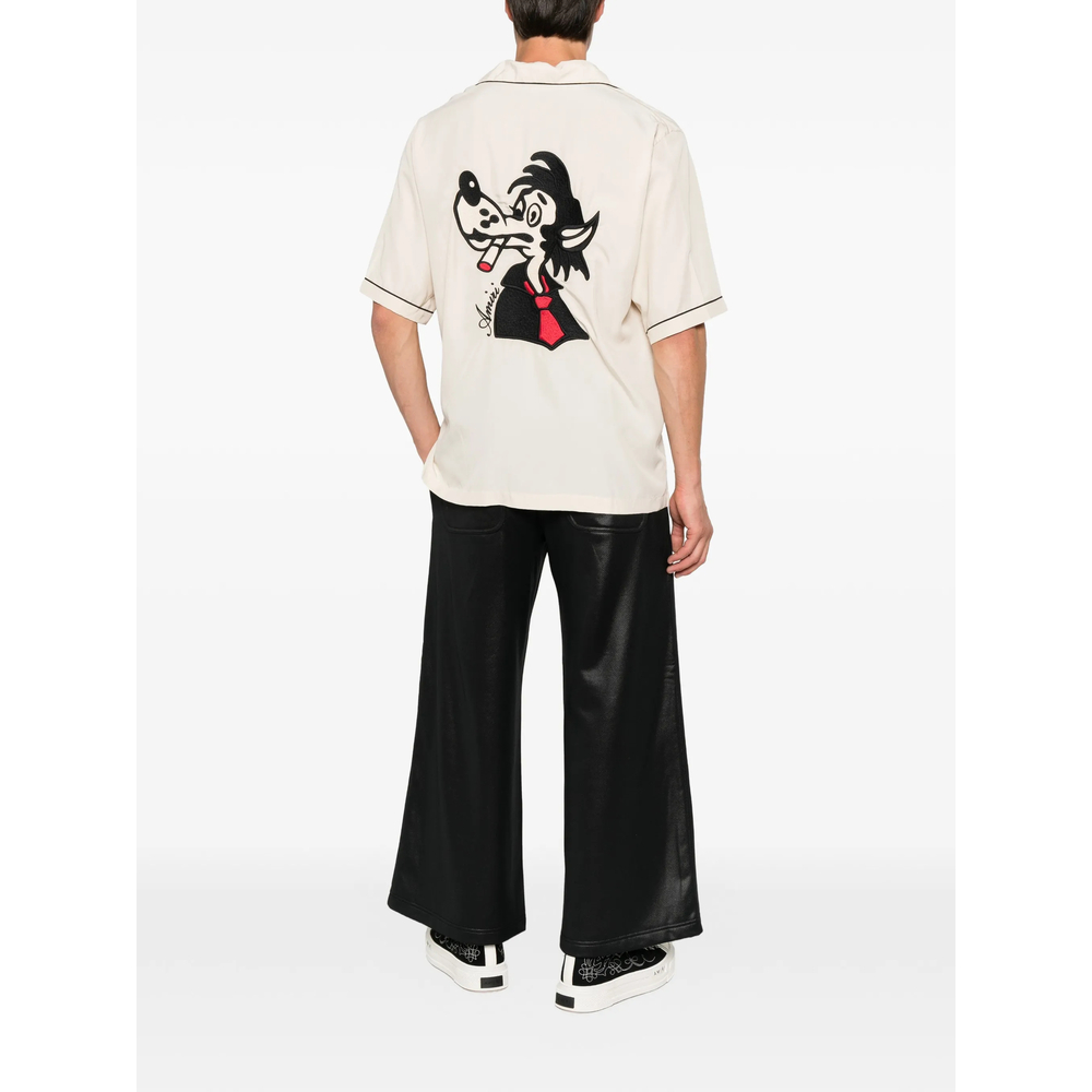 Graphic-Patch Piped Shirt