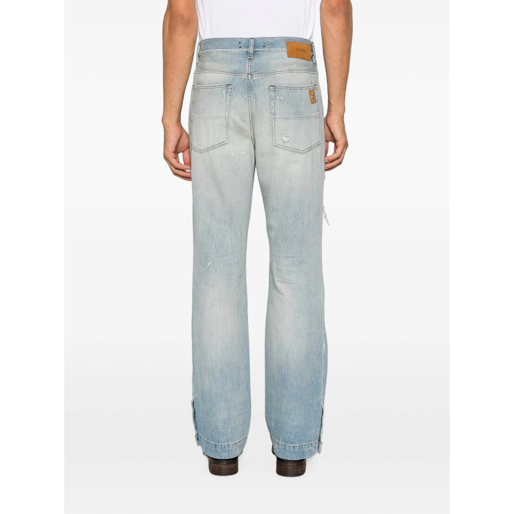 Distressed Paint-Splatter Jeans
