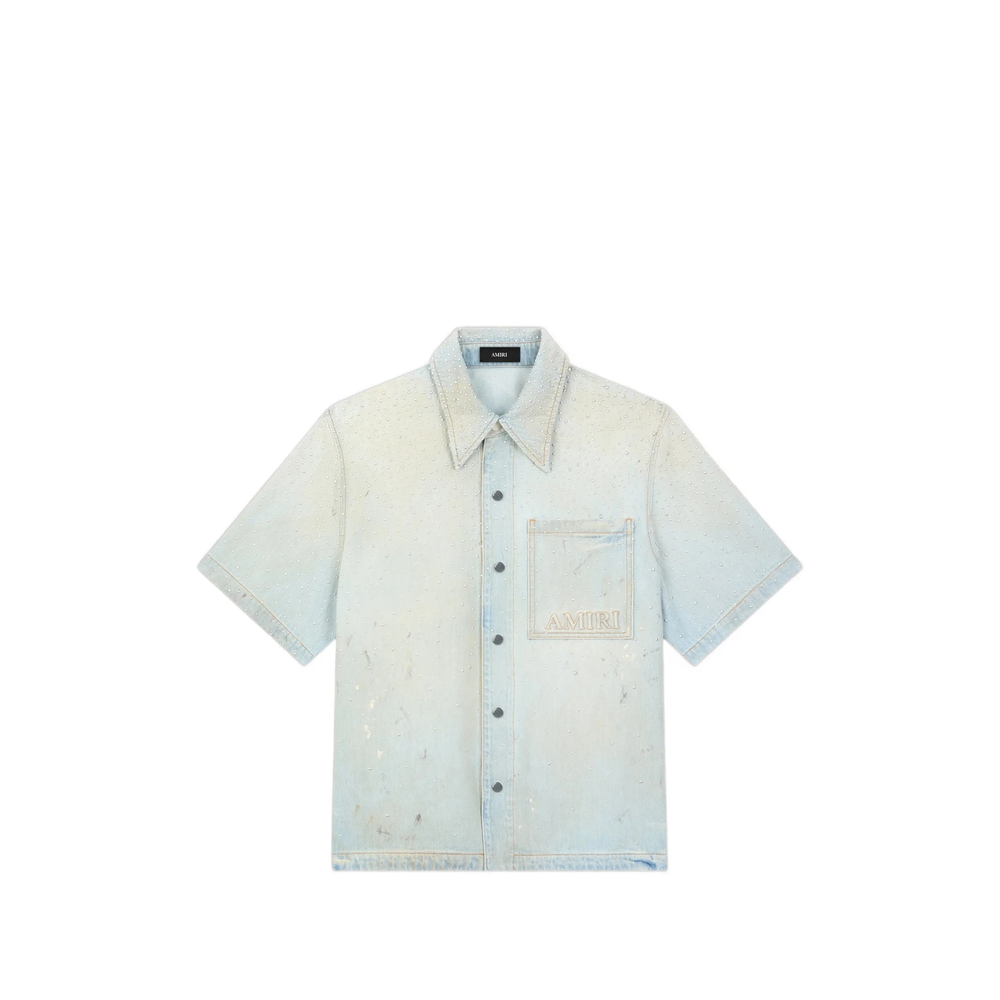 Crystals Oversized Denim Shirt