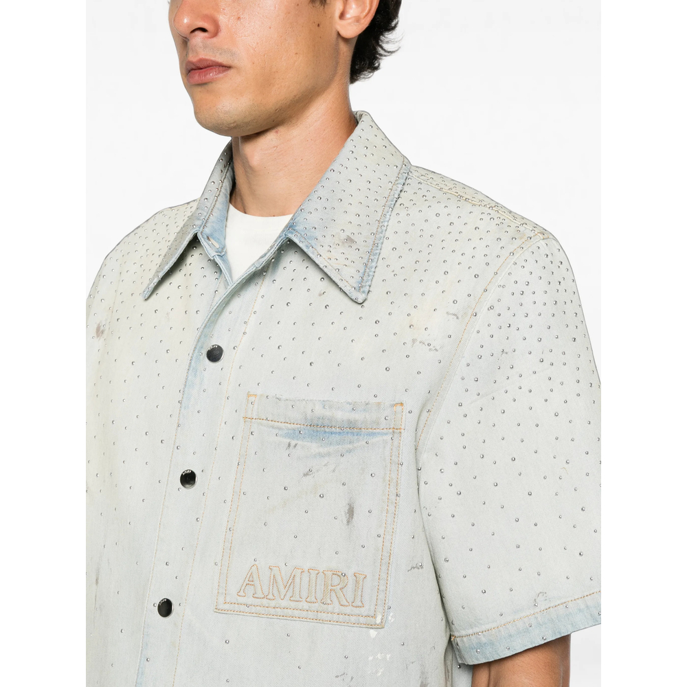 Crystals Oversized Denim Shirt